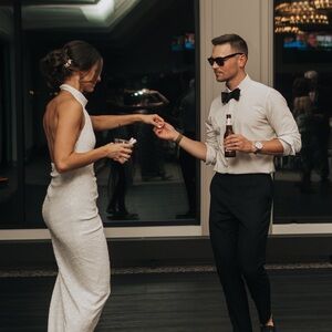 Elegant White Halter Gown